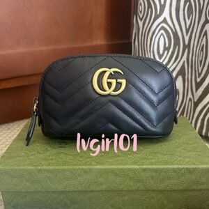 🌸💯Authentic Gucci GG Marmont Chevron Cosmetic Case